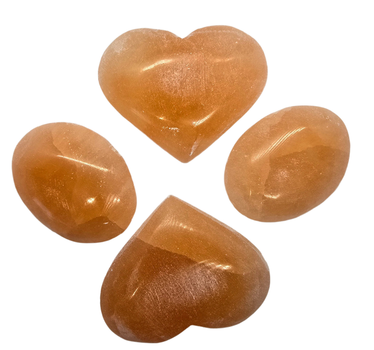 SUNSET SELENITE PALM STONES