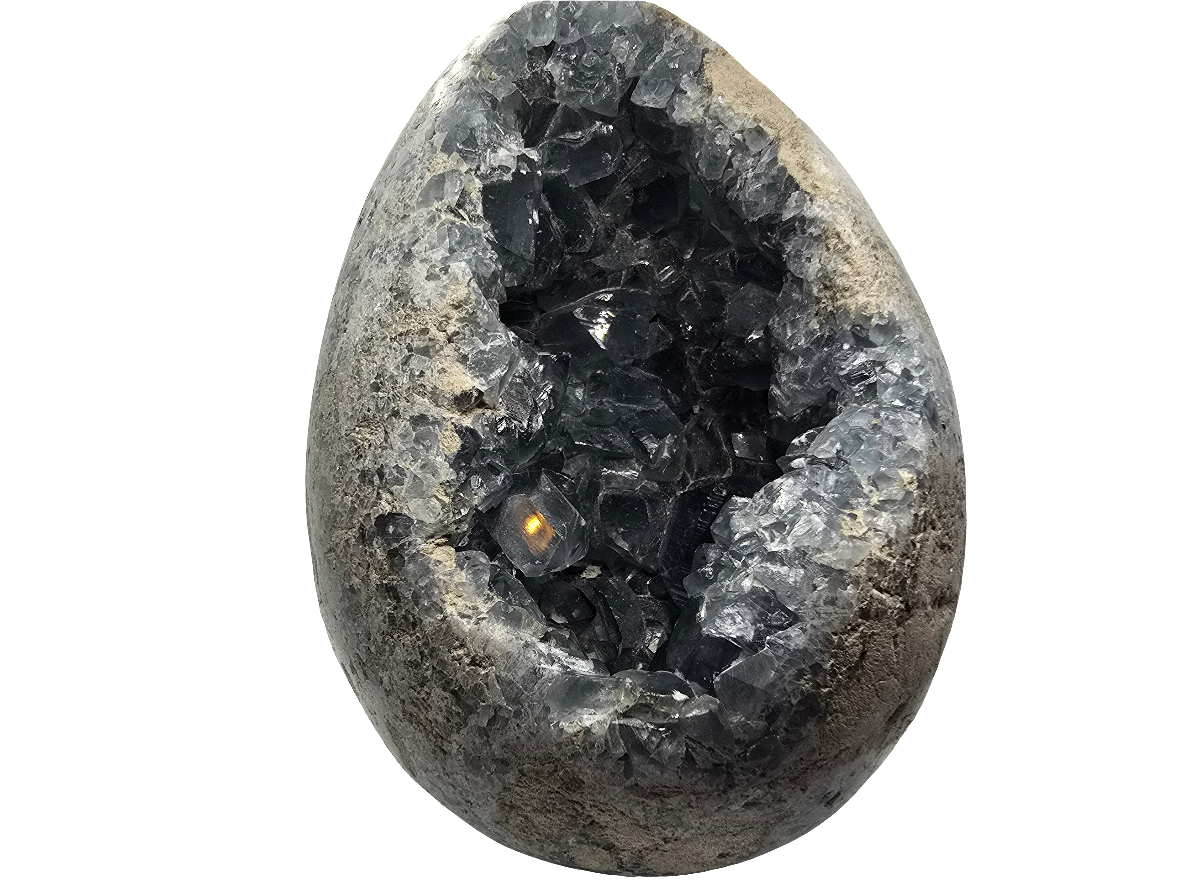 CELESTITE EGG STATEMENT DECOR