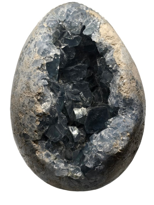 CELESTITE EGG STATEMENT DECOR