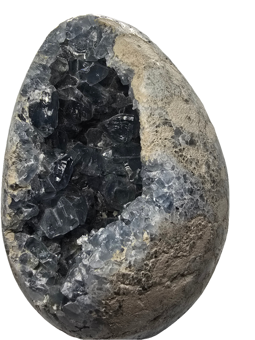 CELESTITE EGG STATEMENT DECOR